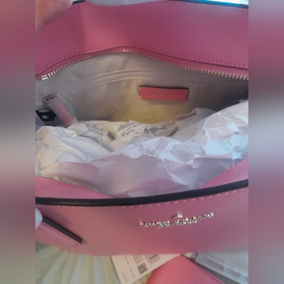 New Kate Spade Staci Medium Leather Tote & Leila 8"Med Wristlet Blossom Pink - Picture 6 of 16